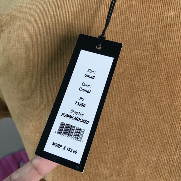 ✨ NWT Camel Corduroy Lace Up Tassel Dress - Picture 8 of 11